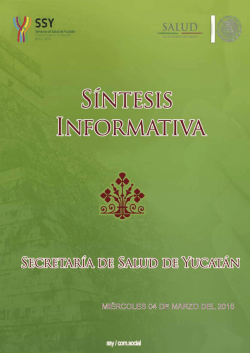 miércoles 04 de marzo del 2015 - Servicios de Salud de Yucatán