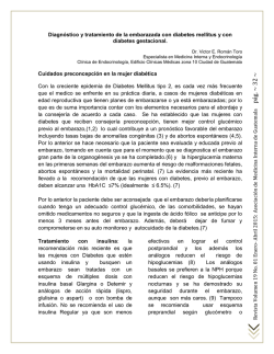 Diagnóstico y tratamiento de la embarazada con diabetes mellitus y