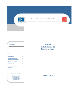 Informe de la Industria de Fondos Mutuos Marzo 2015