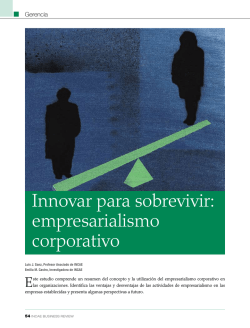 Innovar para sobrevivir- empresarialismo corporativo