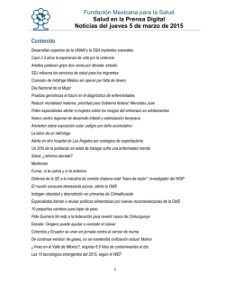 Salud en la Prensa Digital Noticias del jueves 5 de