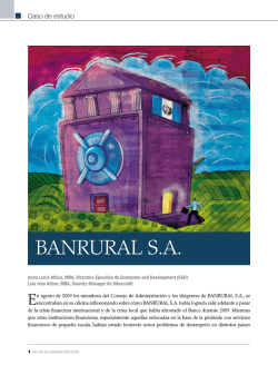 "BANRURAL S.A." en PDF - INCAE Business Review