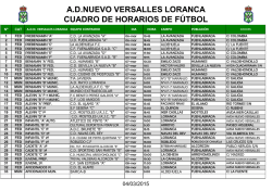 Horarios - Agrupación Deportiva Nuevo Versalles