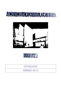 Novedades febrero 2015 - BIBLIOTECA DEL ARCHIVO REAL Y