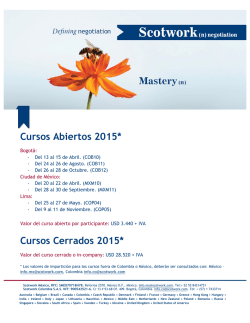 Calendario Cursos Abiertos Scotwork LATAM 2015