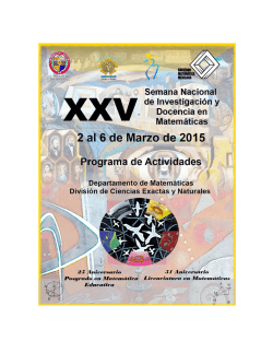 Programa - XXV Semana Nacional de Investigación y Docencia en