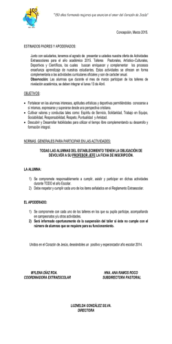 carta de inscripción actividades extraescolares 2015