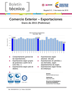 Boletín de Prensa Exportaciones Enero 2015