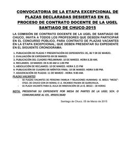 plazas vacantes excepcionales