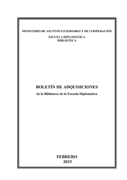 Febrero`15 - Ministerio de Asuntos Exteriores y de Cooperación