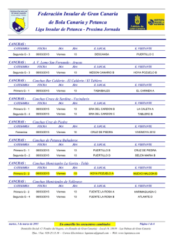 Liga Insular de Petanca - Proxima Jornada