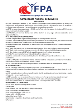 Reglamento - Federación Paraguaya de Atletismo