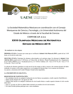 Convocatoria 2015 - OMM 2014 - Universidad Autónoma del Estado