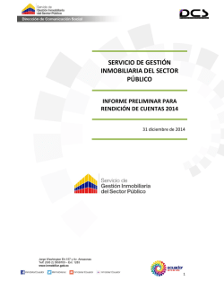 Informe preliminar - Servicio de Gestión Inmobiliaria del Sector