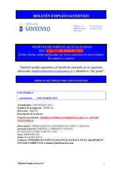 Boletín de ofertas de empleo privado