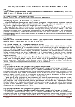Puntos Sobresalientes 1 Samuel 1 al 4