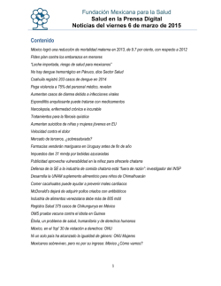 Noticias del 6 de Marzo de 2015