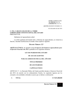 Decreto N&uacute;mero 121 - Gobierno de Aguascalientes