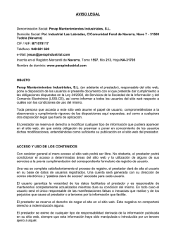 AVISO LEGAL - Perap Industrial