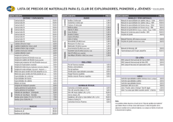 Precios materiales JAE