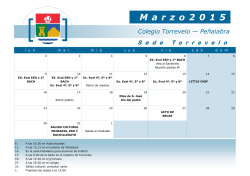 Calendario mensual - Colegio Torrevelo