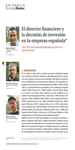El director financiero y la decisión de inversión en la empresa