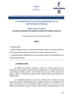 LA VALORACIÓN DEL FACTOR AMBIENTAL EN LA