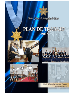 Plan de Trabajo 2015 - CAL :: Colegio de Abogados de Lima