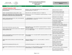Entidad Federativa: AGS - Asociaciones Religiosas