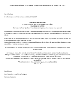 PROGRAMACIÓN FIN DE SEMANA VIERNES 6 Y