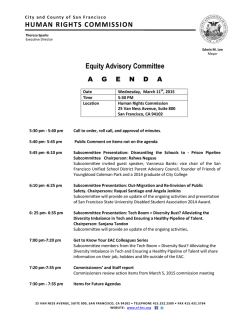 Equity Advisory Committee HUMAN RIGHTS COMMISSION