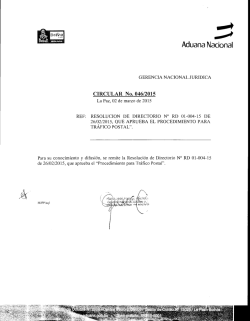 resolucion n° rd - Aduana Nacional