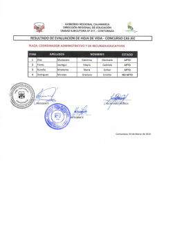 resultado de evaluacion de hoja de vida