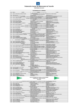 Próxima Jornada - Federación Insular de Baloncesto de Tenerife