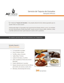 Taquizas Guisados - Banquetes y alquiler de mobiliario para