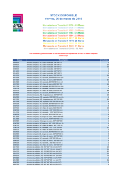 STOCK DISPONIBLE viernes, 06 de marzo de 2015