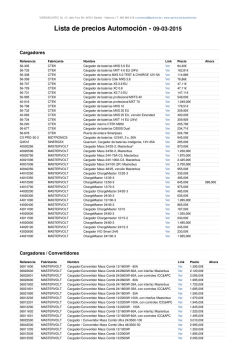 Lista de precios Automoción - 05-03-2015