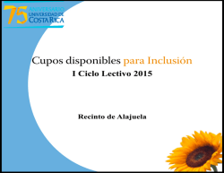 Cupos Disponibles para Inclusión 1-2015