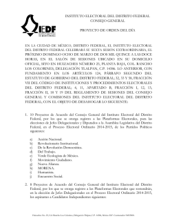 instituto electoral del distrito federal consejo general proyecto de