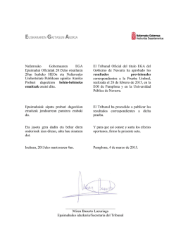 Nafarroako Gobernuaren EGA Epaimahai Ofizialak 2015eko