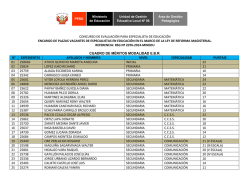 resultados de la evaluación de expedientes del proceso