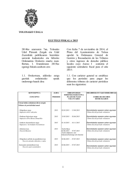 1 EGUTEGI FISKALA 2015 2014ko azaroaren 7an, Tolosako Udal