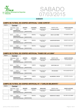 Sábado 07-03-15 - Instituto Municipal de Deportes de Albacete