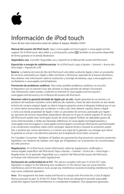 Información de iPod touch