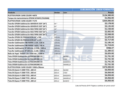Lista de Precios Sublimación Gran Formato
