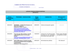 listado convocatorias europeas - Gobierno del principado de Asturias