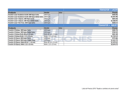 Lista de Precios Transfer