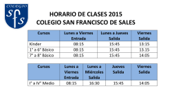 HORARIO DE CLASES 2015 COLEGIO SAN FRANCISCO DE SALES