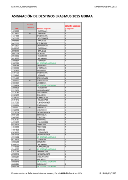 BAREMO PROVISIONAL ERASMUS GBBAA2015