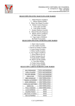 lista de convocados/as - Federación Cántabra de Voleibol
